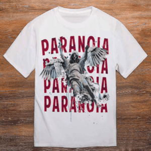 CAMISETA VECTORIAL PARANOIA - Diseño Repetitivo de Alta Definición